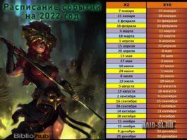 Расписание x2 призывов (2022)
