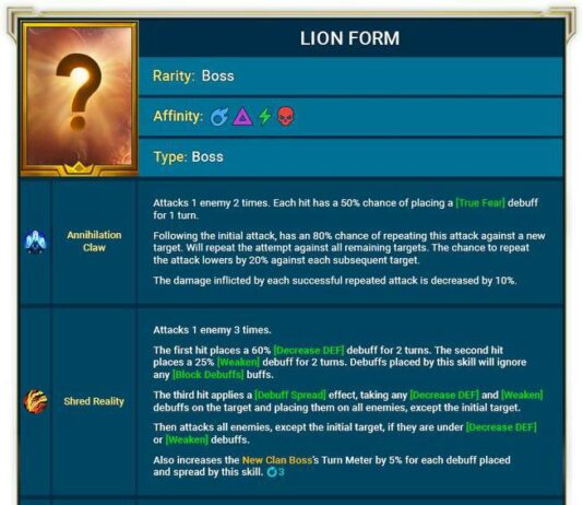 Новый босс Химера (Форма Льва)