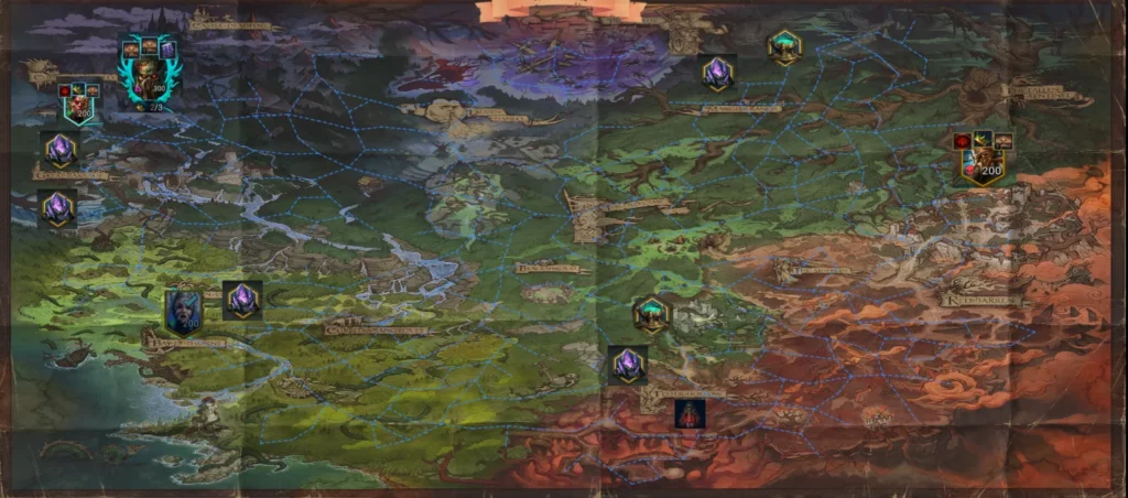 Карта алтарей и корон Мрачного леса Raid Shadow Legends (лёгкий режим)